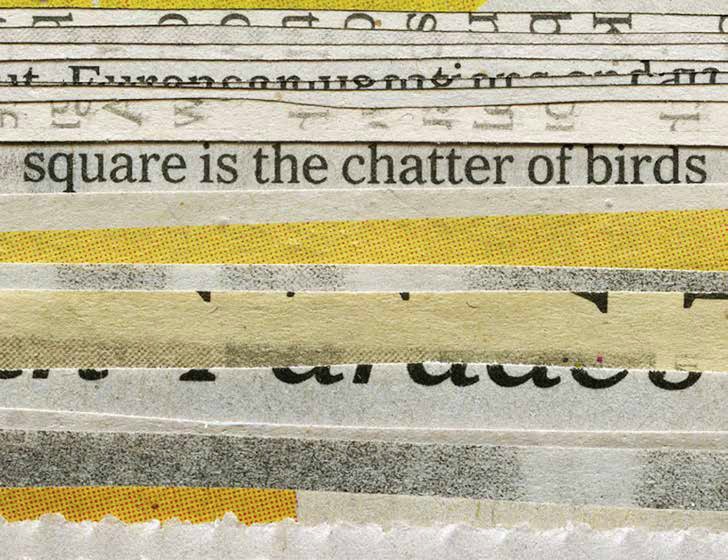 Erica BAUM, Square Chatter (Newspaper Clippings), 2013. Frac Île-de-France © Erica Baum, courtesy Galerie Crevecoeur, Paris