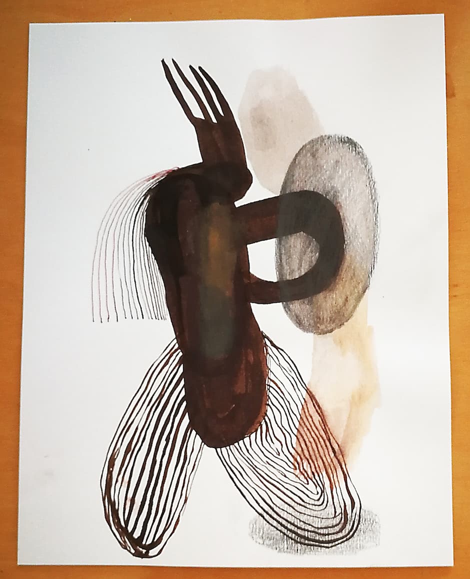 Marina De Caro, Grammaire de la terre, 2018. Encre et crayon sur papier, 21,5 x 28 cm. Achat à l'artiste. Collection Frac Provence-Alpes-Côte d'Azur. © droits réservés