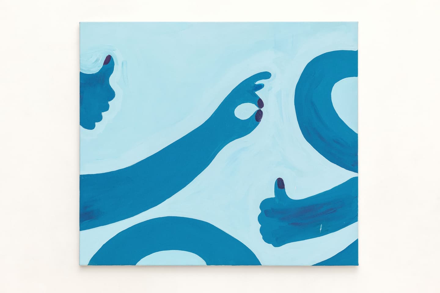 Camila Oliveira Fairclough, Hands mind. 2019. Acrylique sur toile, 70 x 80 cm. Achat à la galerie Laurent Gaudin. Collection Frac île-de-france. ©DR