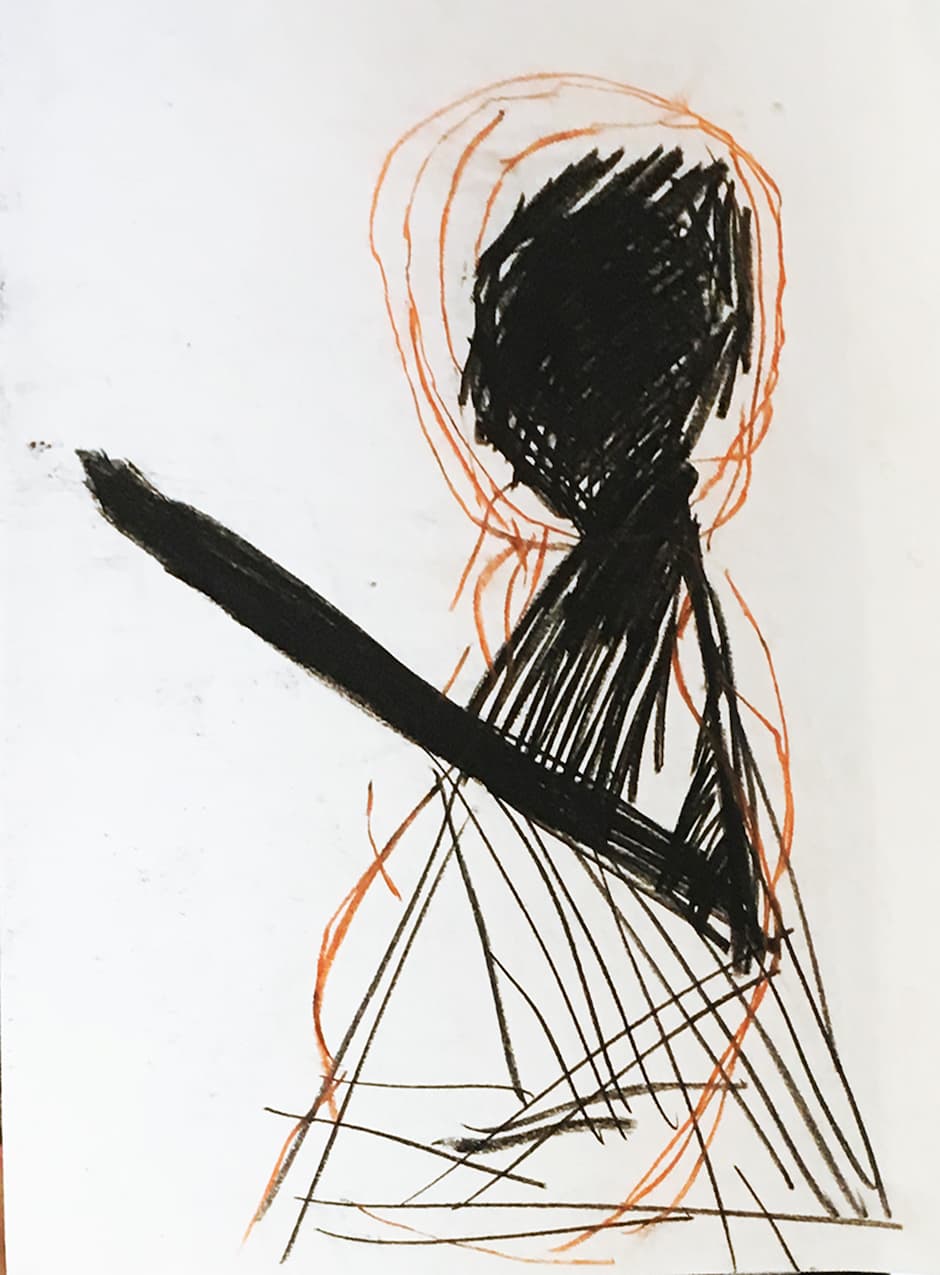 Marina De Caro, Grammaire de l'âme, 2015. Fusain et crayon de couleur sur papier, 30 x 40 cm. Achat à l'artiste. Collection Frac Provence-Alpes-Côte d'Azur. © droits réservés