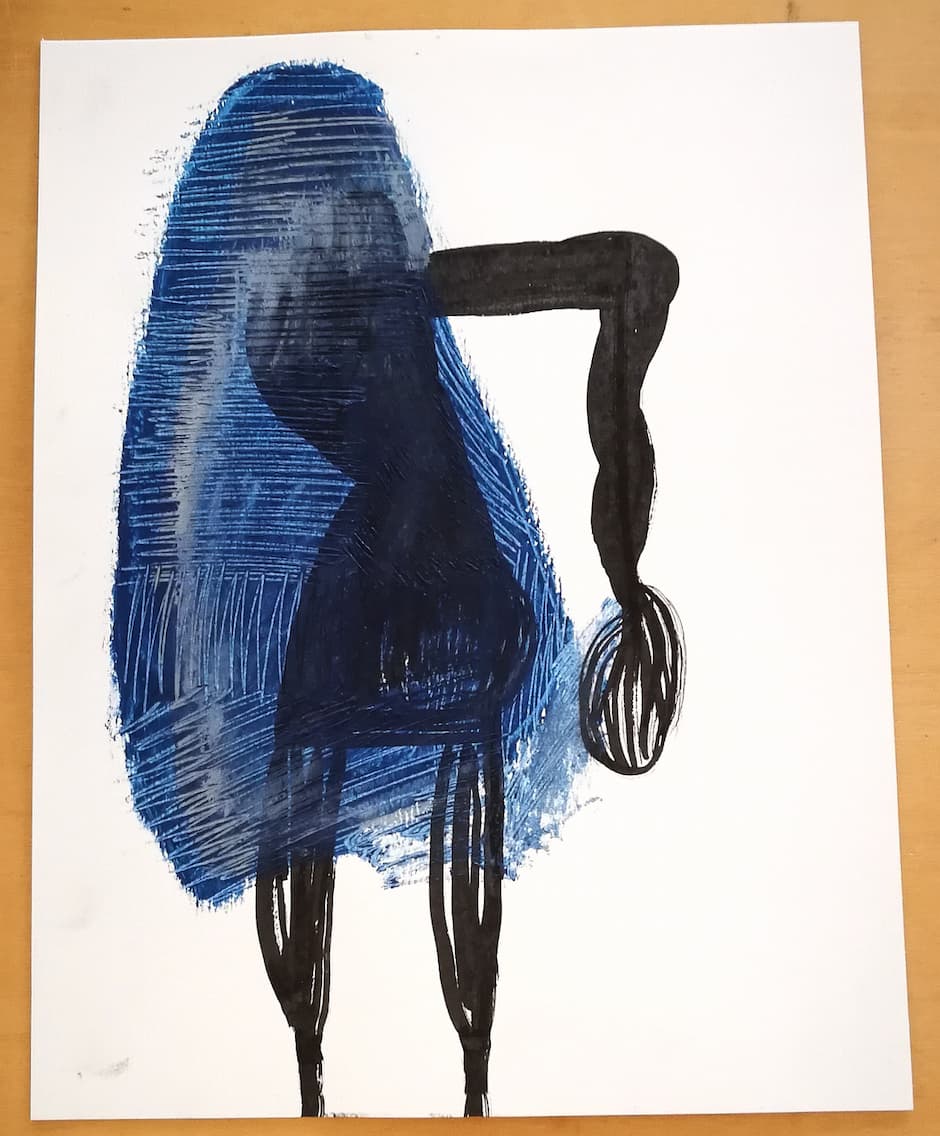 Marina De Caro, Grammaire de l'eau, 2017. Encre et huile sur papier, 21,5 x 28 cm. Achat à l'artiste. Collection Frac Provence-Alpes-Côte d'Azur. © droits réservés