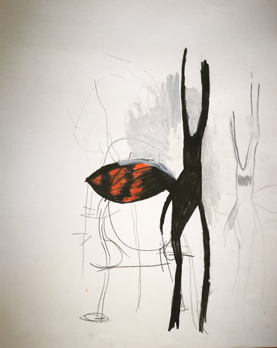 Marina De Caro, Grammaire des animaux, 2014. Crayon de couleur et gouache sur papier, 42 x 29,7 cm. Achat à l'artiste. Collection Frac Provence-Alpes-Côte d'Azur. © droits réservés