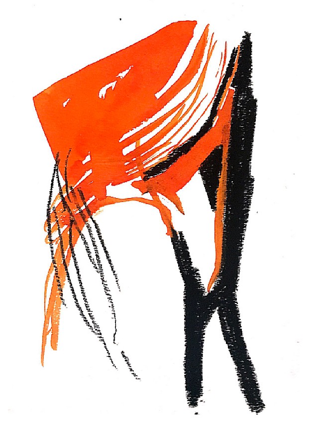 Marina De Caro, Grammaire du feu, 2017. Encre et monocopie sur papier, 28 x 21,5 cm. Achat à l'artiste. Collection Frac Provence-Alpes-Côte d'Azur. © droits réservés