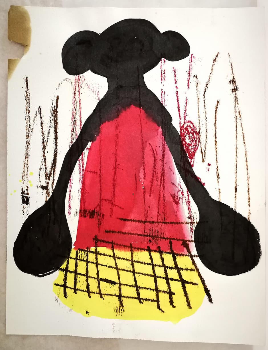 Marina de Caro, Grammaire des filles, 2017. Encre et monocopie sur papier, 28 x 21,5 cm. Achat à l'artiste. Collection Frac Provence-Alpes-Côte d'Azur. © droits réservés