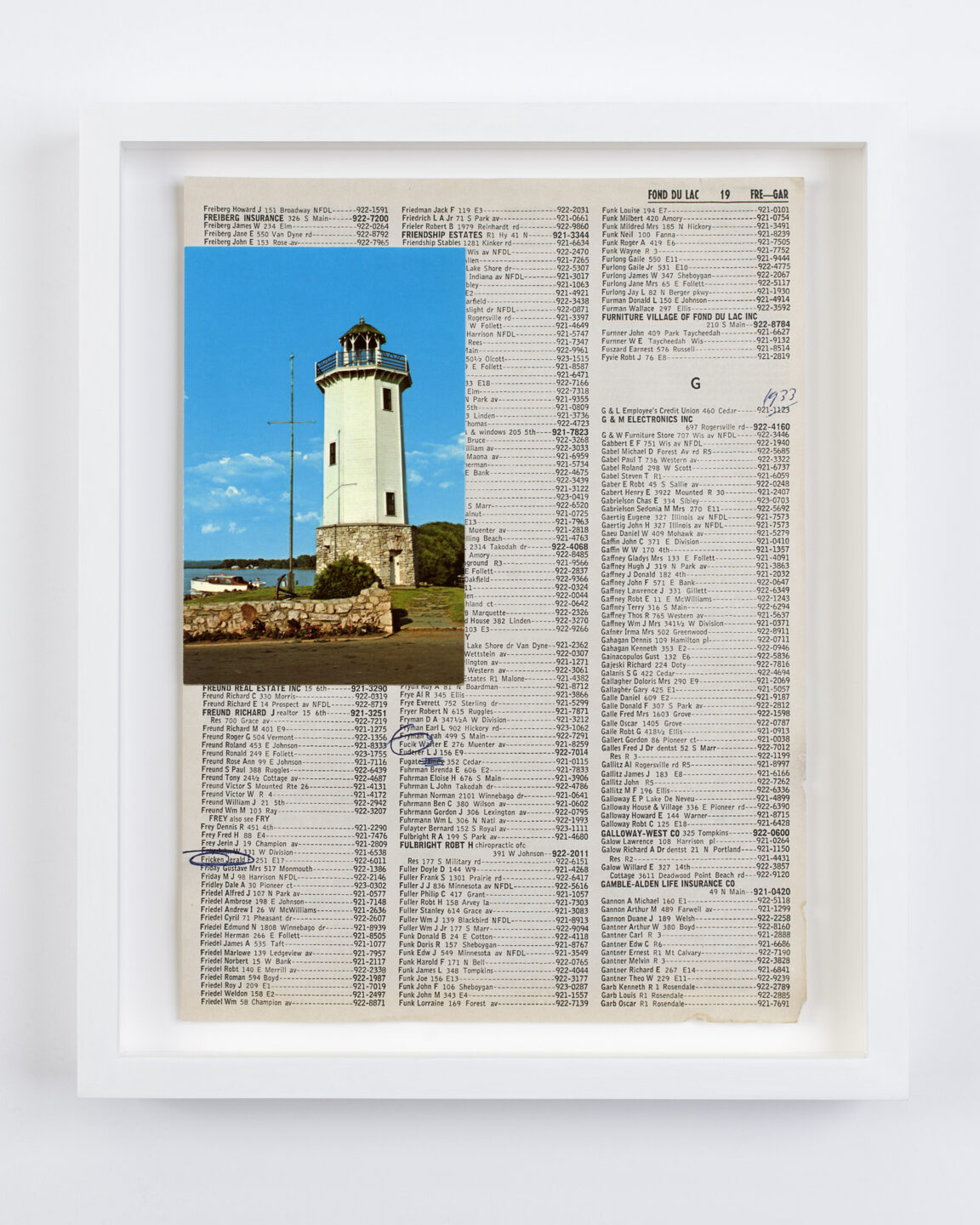 Christian Patterson, "Lighthouse (Postcard)", de la série Bottom of Lake, 2015. Collection du Frac Nouvelle-Aquitaine MÉCA. Photo : DR