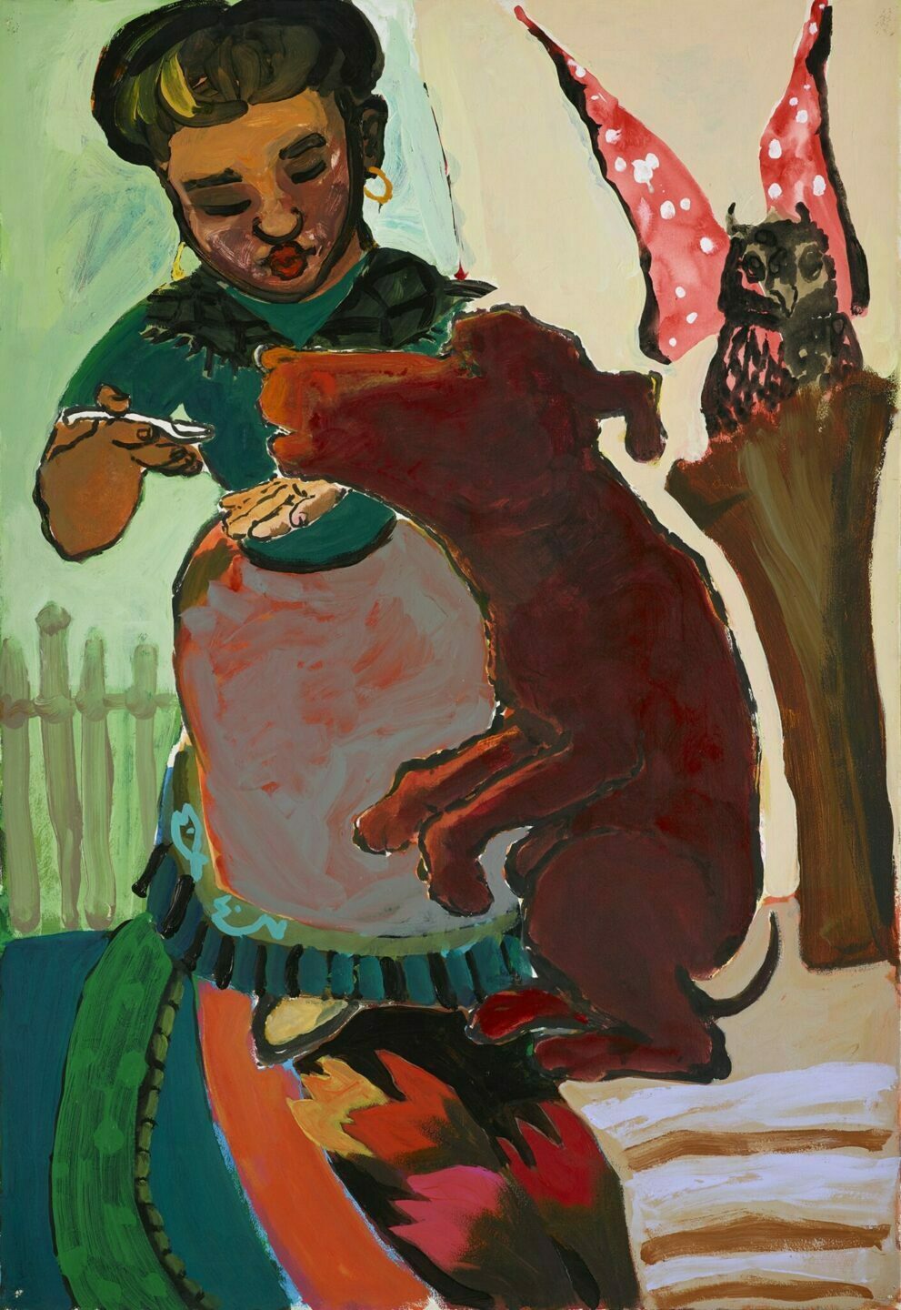 Paula Rego, « Sem título, da série «Menina e Cão», 1986 private collection, long-term loan to Fundação de Serralves - Museu de Arte Contemporânea, Porto