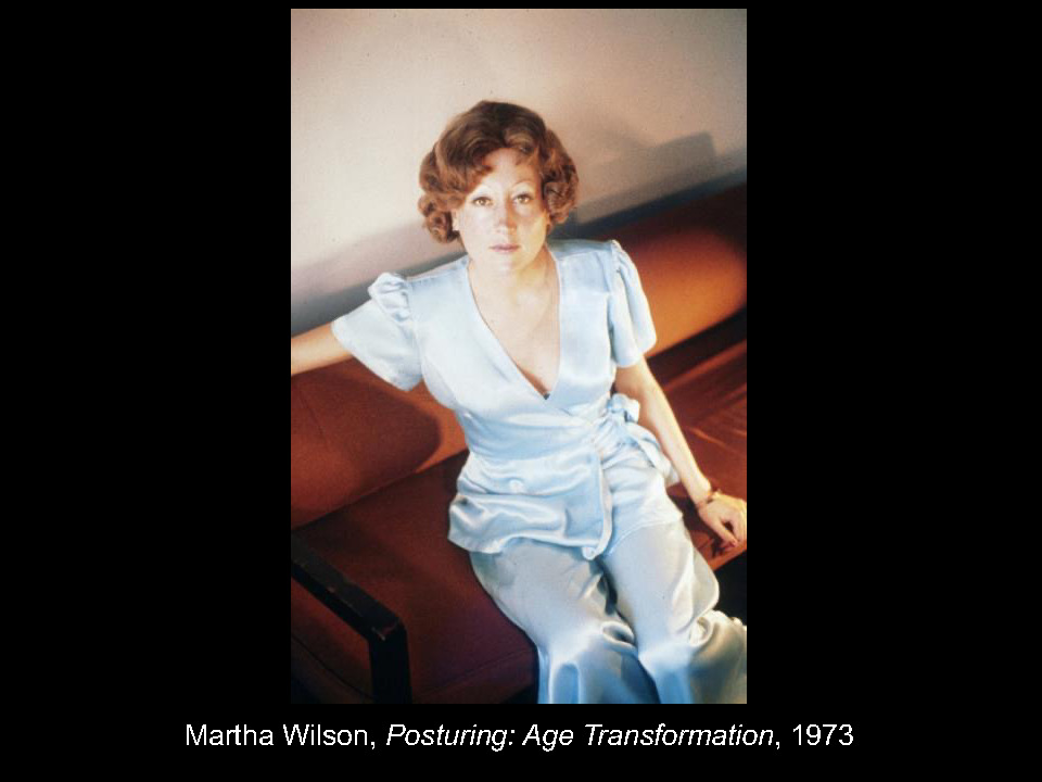 Martha WILSON, Posturing : Age Transformation, 1973 © Martha Wilson