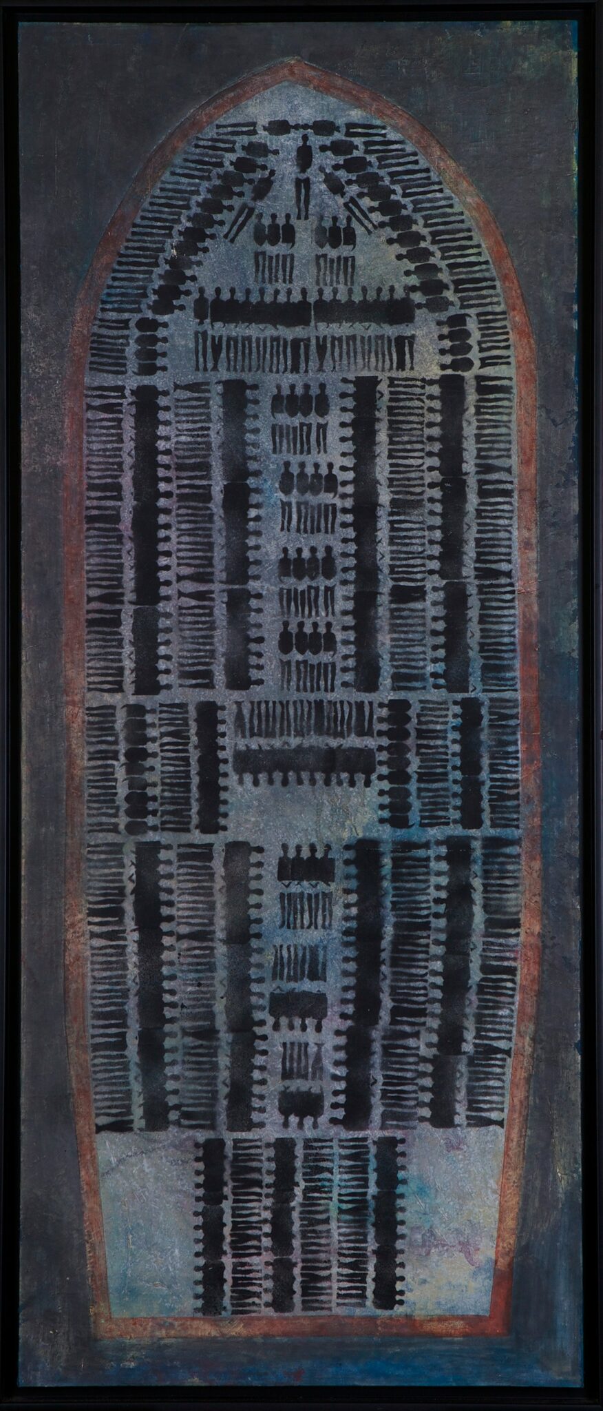 Wilhiam Zitte, Au plaisir du colon, 1991, Huile sur toile, 140 x 57 cm. Collection du FRAC RÉUNION.
