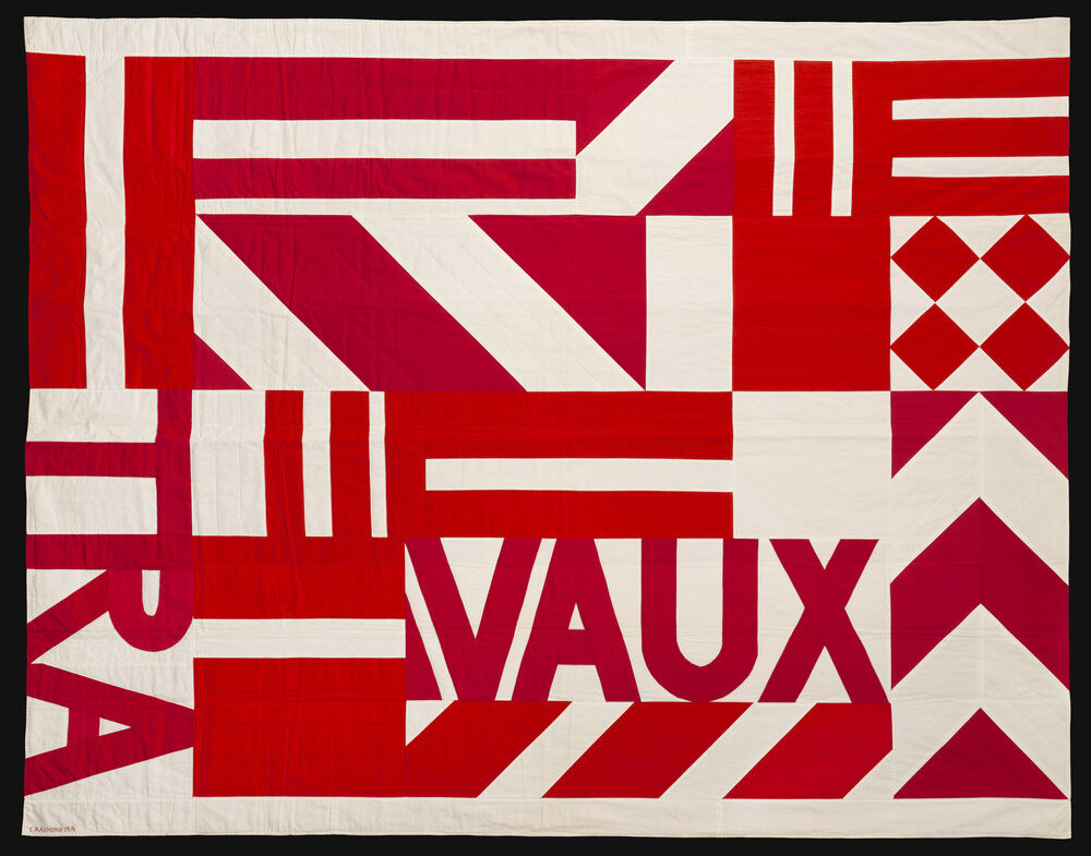 Edith Raymond, Travaux, 1976, Oeuvre textile, Patchwork de tissus, 206 x 292 cm, Achat en 2023 © Edith Raymond
