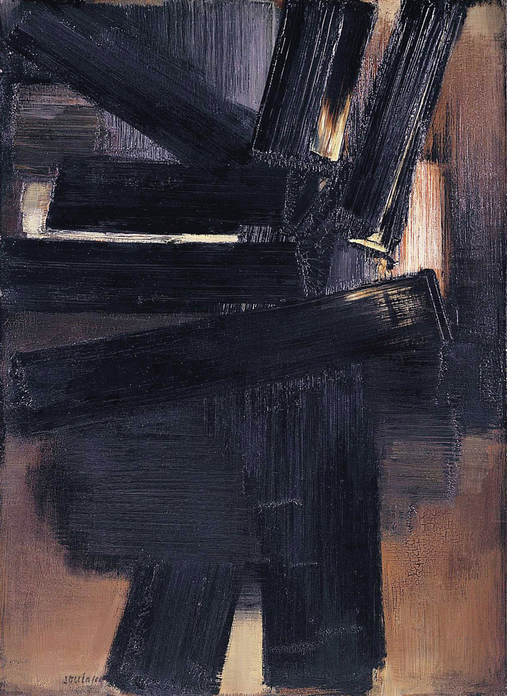 Pierre Soulages, Peinture 100 x 73 cm, 9 novembre 1954, 1954. Peinture. Collection du Frac Bretagne. © Adagp, Paris. Crédit photographique : Hervé Beurel