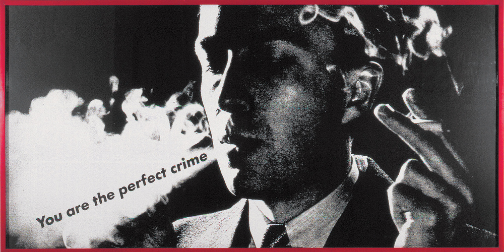 Barbara Kruger, « You Are The Perfect Crime”, 1984. Photographie noir et blanc, cadre en bois peint. Collection FRAC Bourgogne. Photographie : André Morin