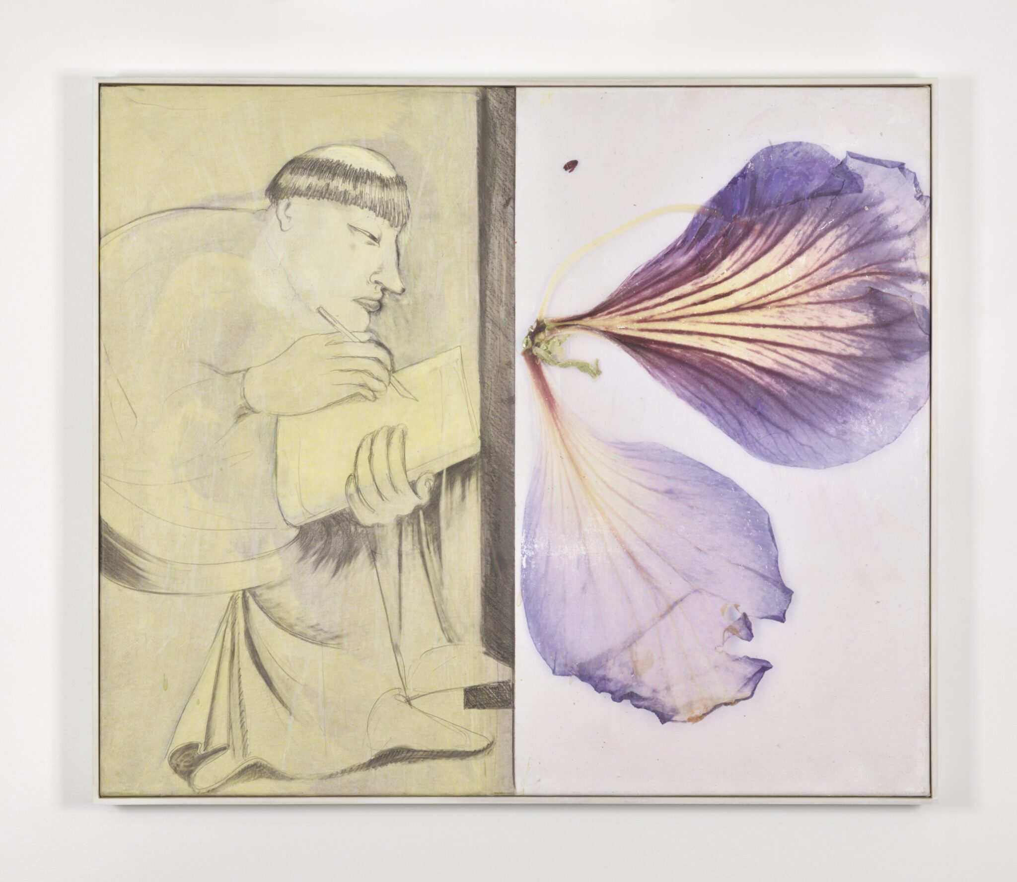 Carlotta Bailly-Borg, Monk (3), 2022. Peinture, collage, acrylique, graphite et impression digitale transférée sur toile. Crédit photographique : Rebecca Fanuele.