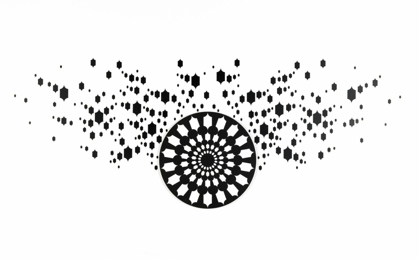 Philippe Decrauzat, Round DM extended, 2003. Collection Frac Franche-Comté. © Adagp, Paris 2026