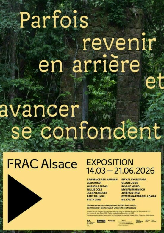 Visuel : Em’kal Eyongakpa, Dɛnyaland-Kɛnyaŋland-Kɛyakaland, a century later (Ketoya Speaks #2), 2016, Collection FRAC Alsace - Design graphique : Mathias Graff